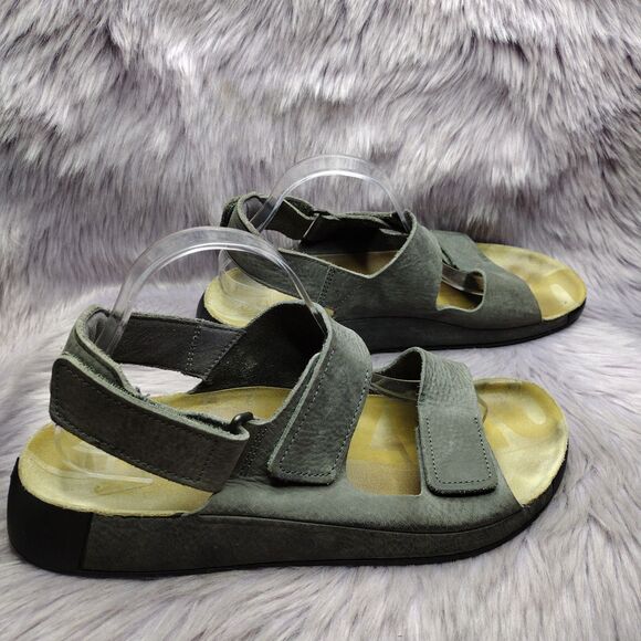 Ecco Leather Sandals Mens Size 44 10-10.5 Grey Hook Loop Adjustable Straps main image 7
